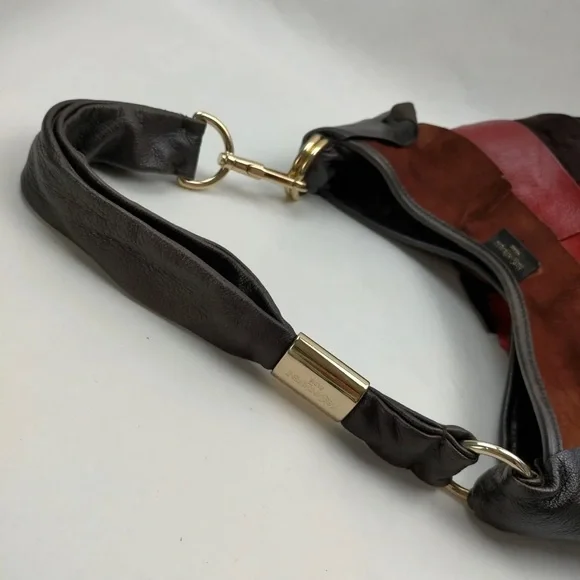 YVES SAINT LAURENT - Chevre Ruffle Saint Tropez Multicolor Leather Shoulder Bag - Picture 4 of 10